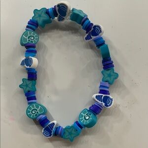 Blue and White Beaded Bracelet